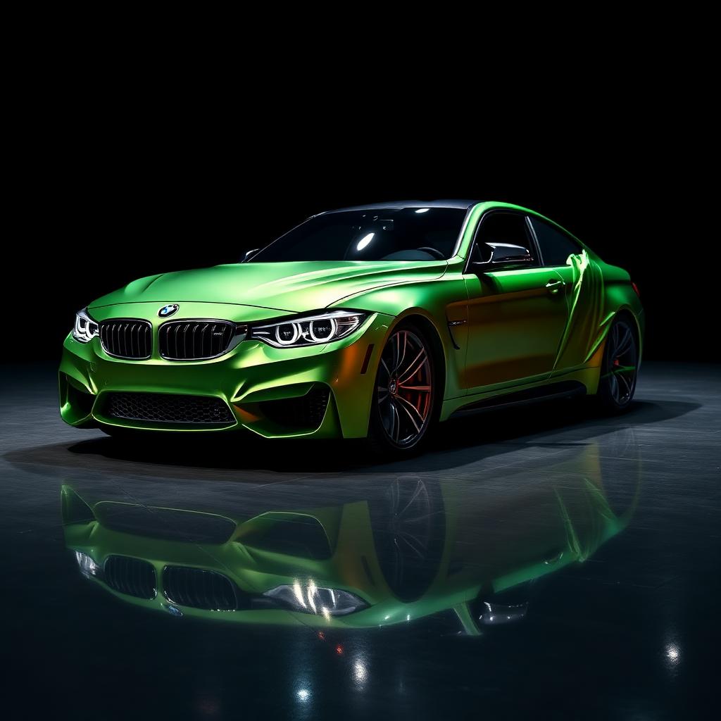 BMW M4 — satin green wrap